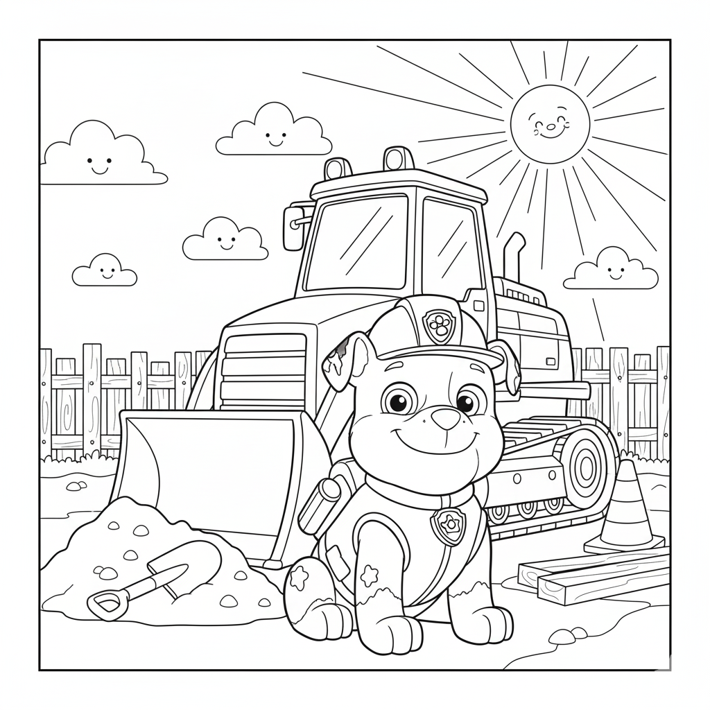 Desenho do Rubble para colorir - Patrulha Canina