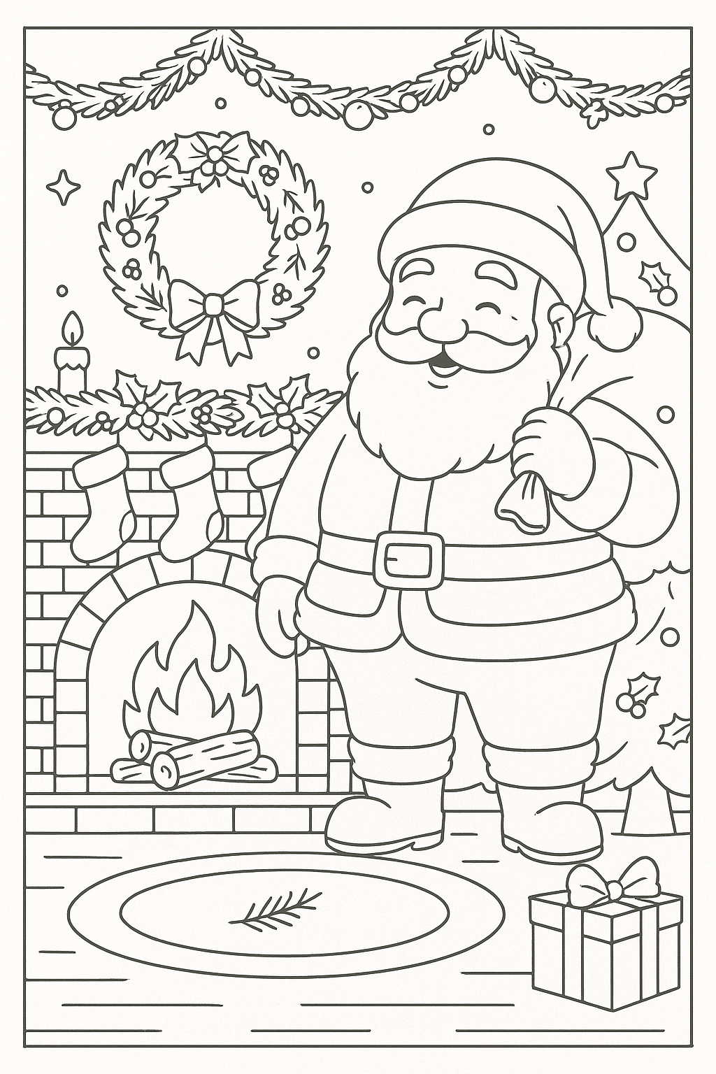 desenho de papai noel para colorir