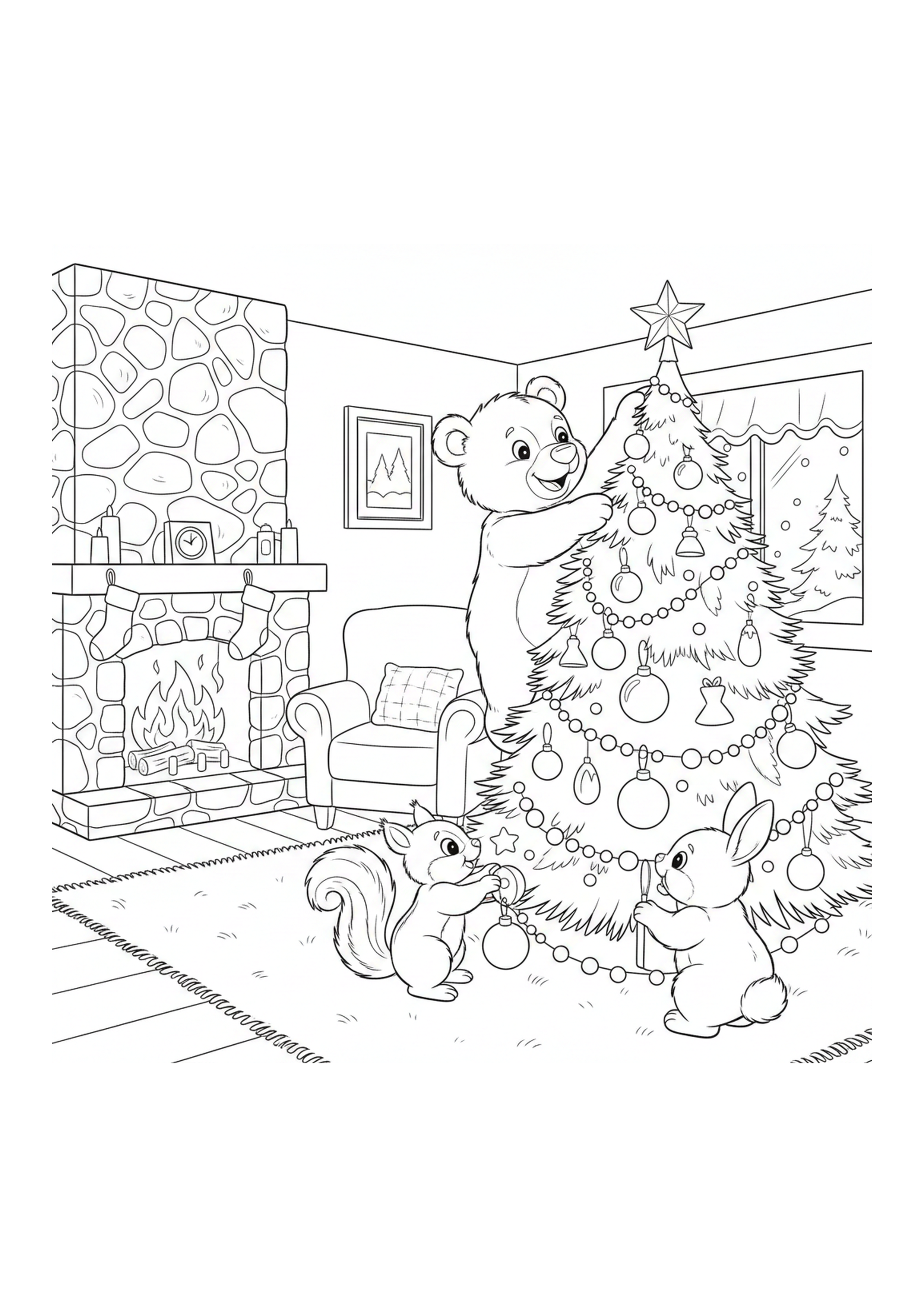 desenho de árvore de Natal fofinha