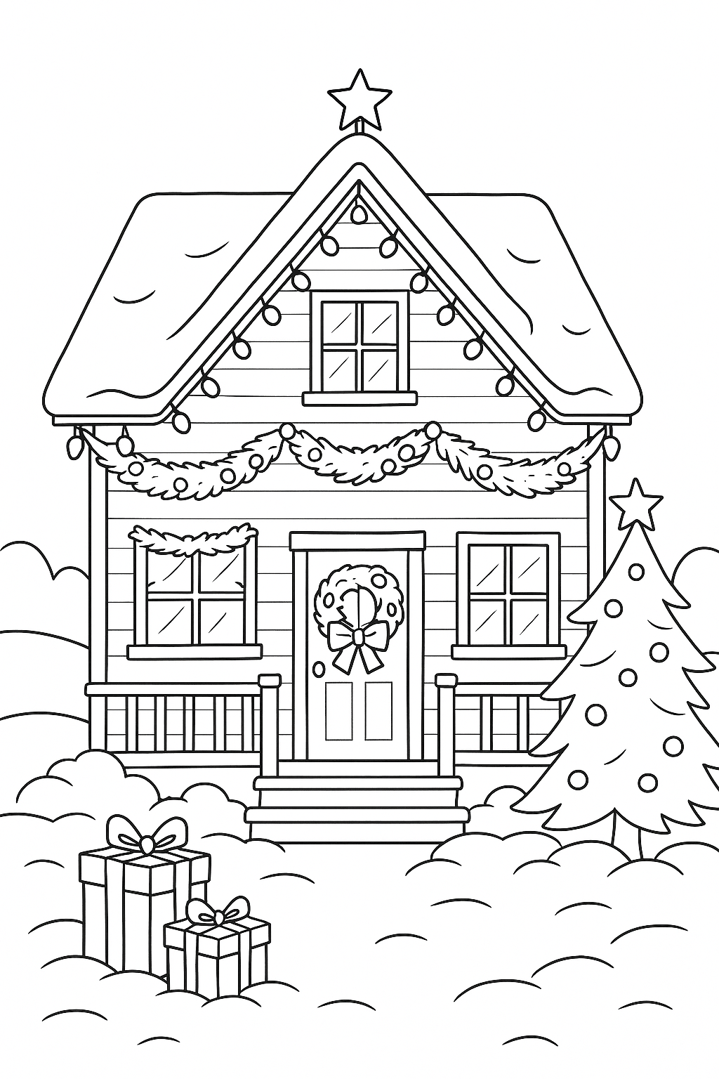 desenho de decoração natalina para colorir