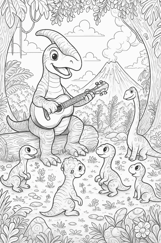 dinossauros fofos para colorir