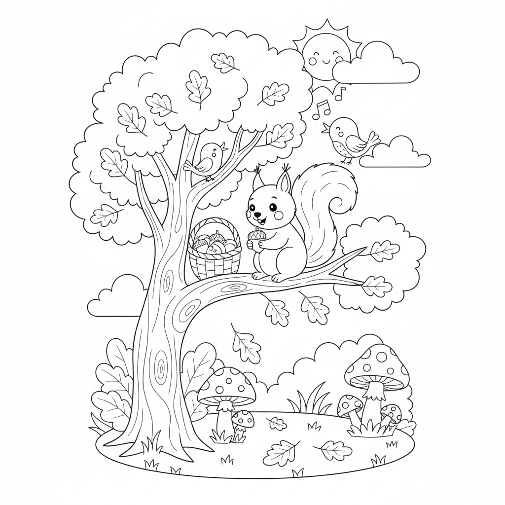 desenho de esquilo para colorir