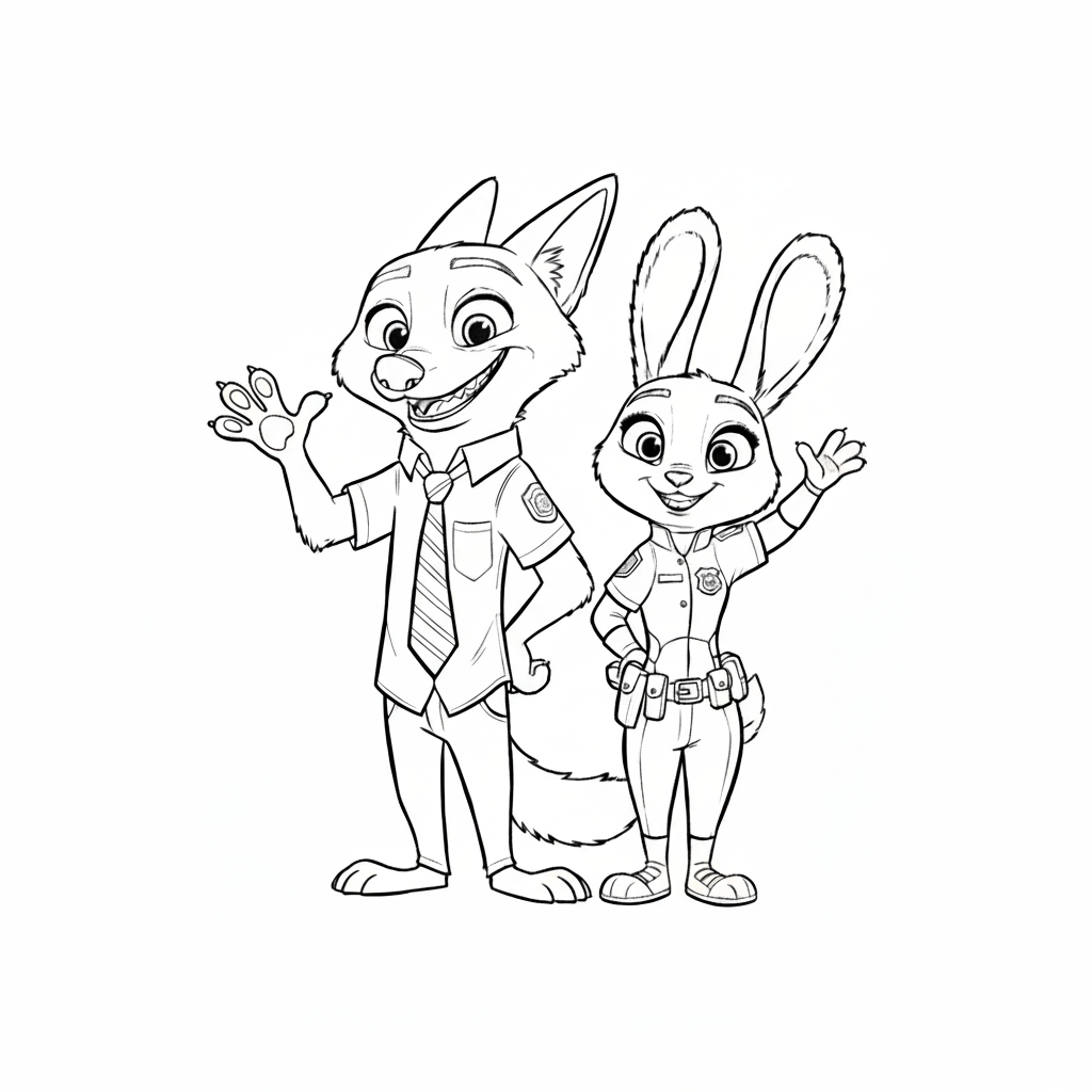 desenho zootopia para colorir