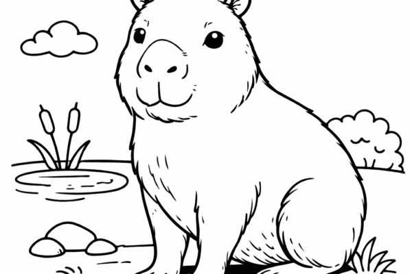 desenho de capivara para colorir