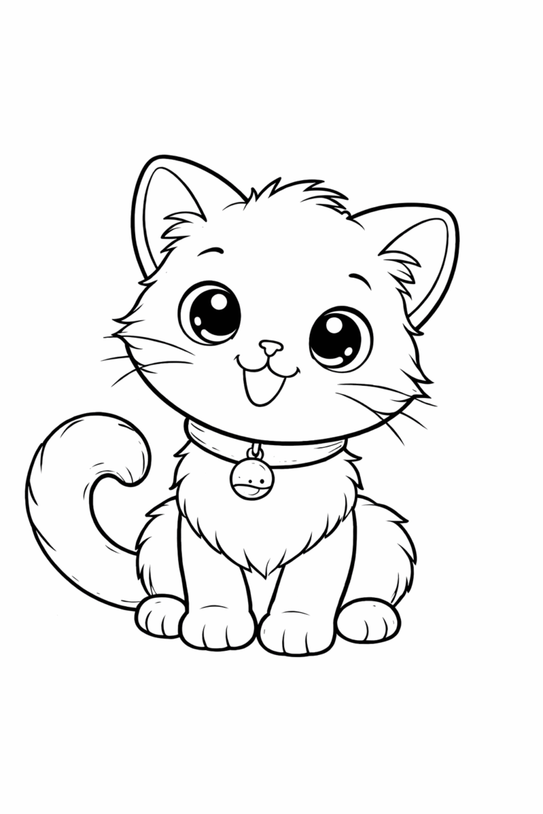 desenho de gatinho fofo para colorir