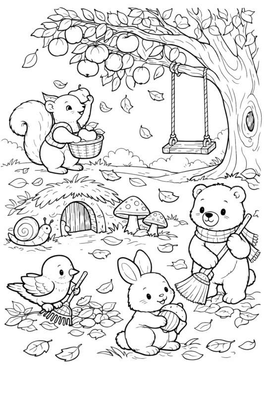 desenho de outono para colorir