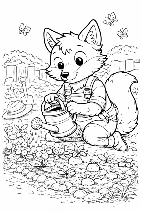 desenho de raposinha jardineira para colorir