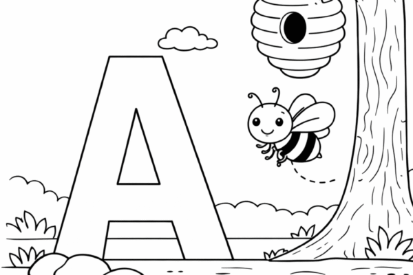 letra A para colorir