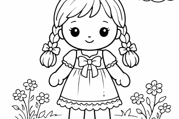 desenho de boneca para colorir