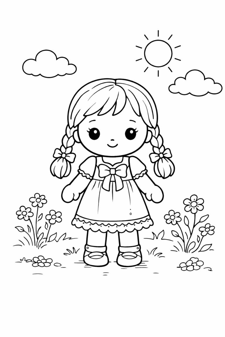 desenho de boneca para colorir