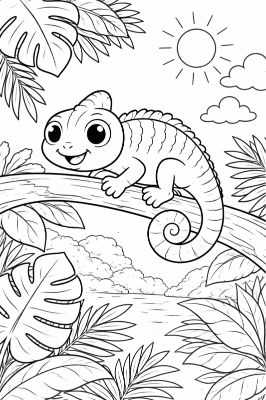 desenho de camaleão para colorir
