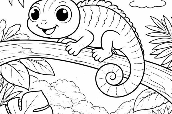 desenho de camaleão para colorir