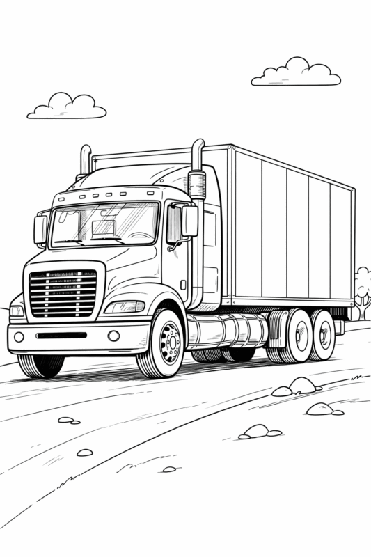 desenho de caminhao realista para colorir