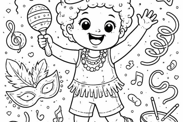 desenho de carnaval infantil para colorir
