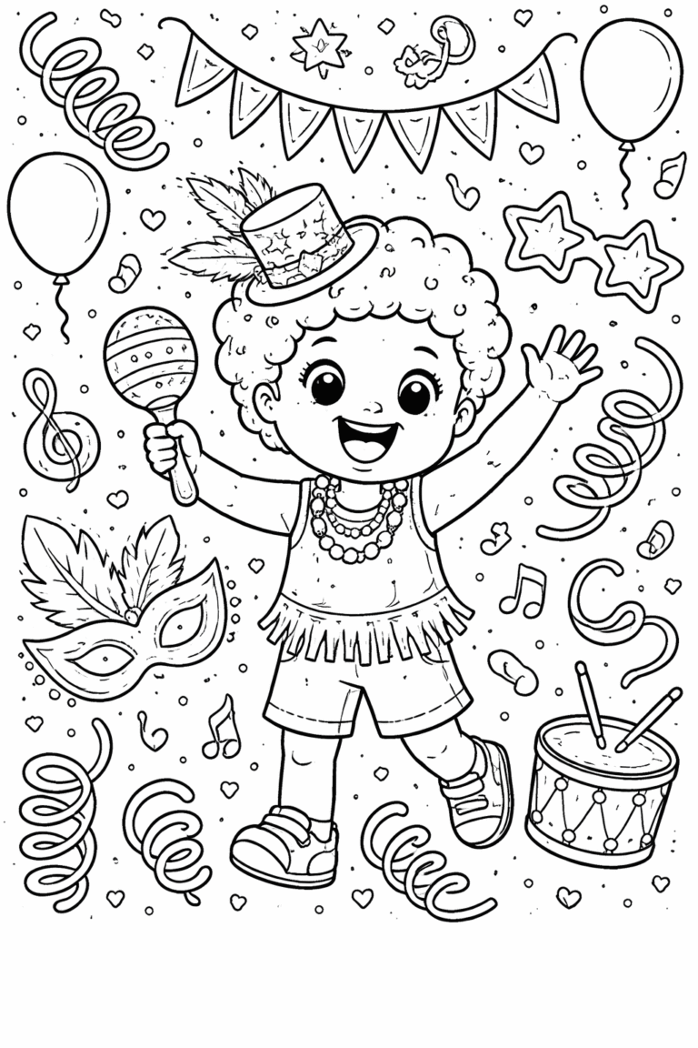 desenho de carnaval infantil para colorir