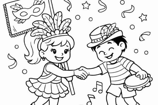 desenho de bailinho de carnaval