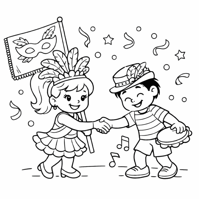 desenho de bailinho de carnaval