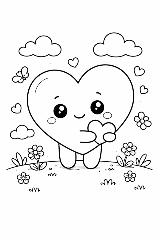 desenho de coração para colorir