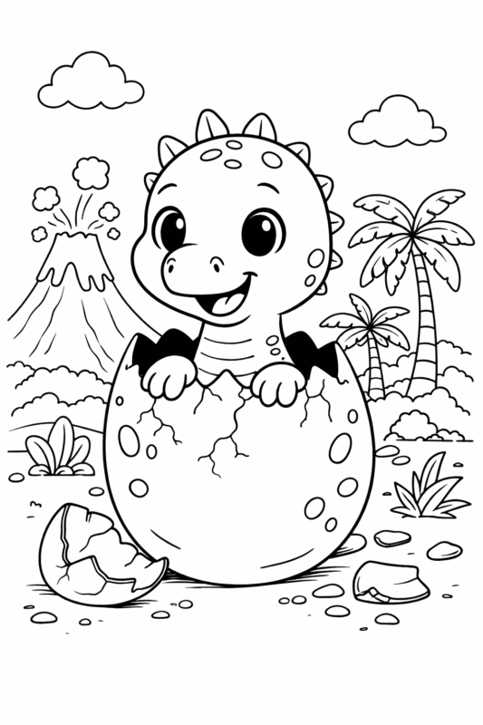 desenho de dinossauro bebê para colorir