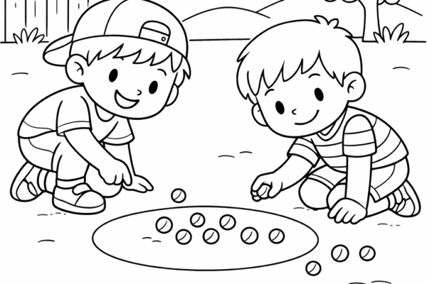 desenho de meninos brincando para colorir