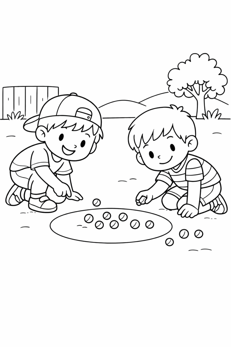 desenho de meninos brincando para colorir