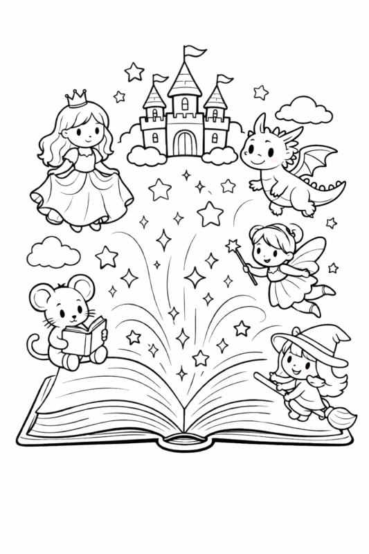 desenho do dia do livro para colorir
