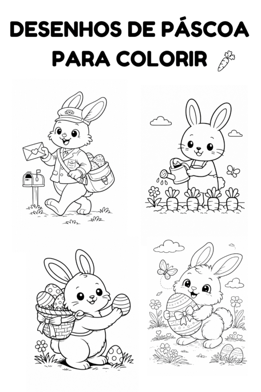 desenhos de coelhinho da páscoa para colorir e imprimir
