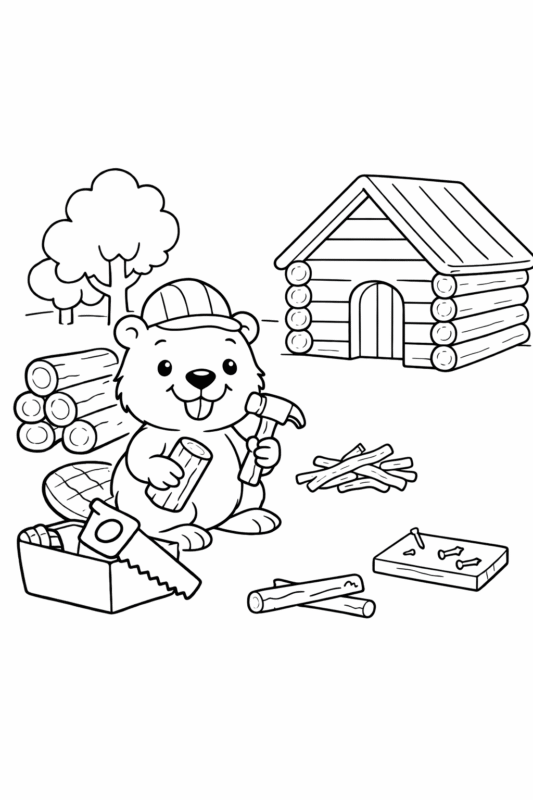 desenho de castor para colorir