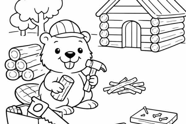 desenho de castor para colorir