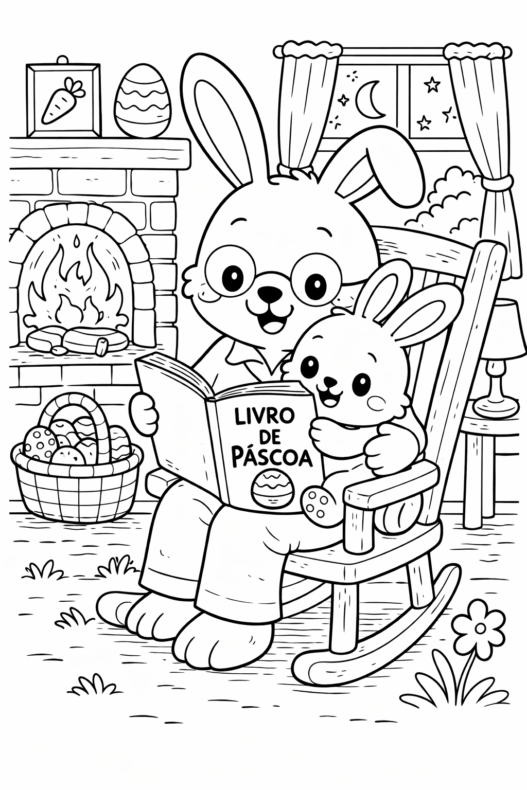 desenho de coelhinho da páscoa para imprimir e colorir