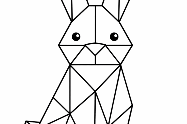 desenho de coelho geométrico para colorir
