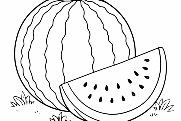 Desenho de melancia para colorir