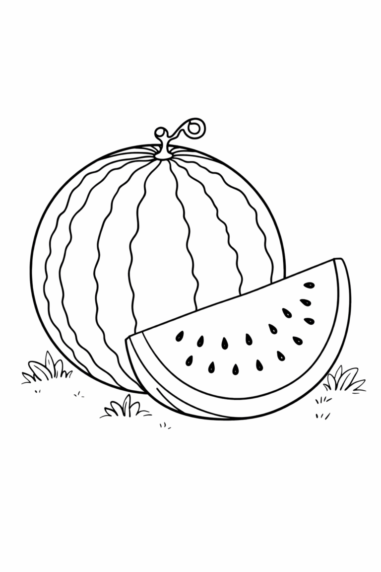 Desenho de melancia para colorir