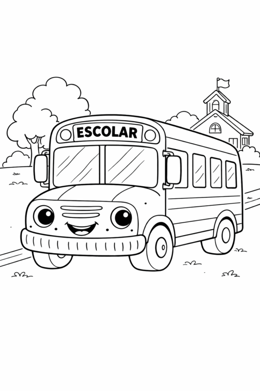 desenho de ônibus para colorir