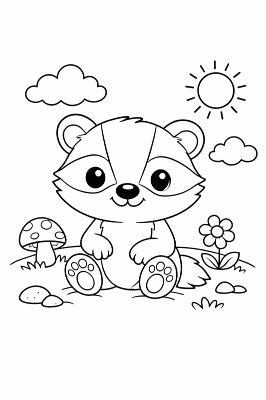 desenho de texugo para colorir