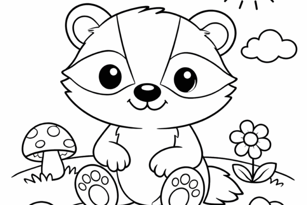 desenho de texugo para colorir