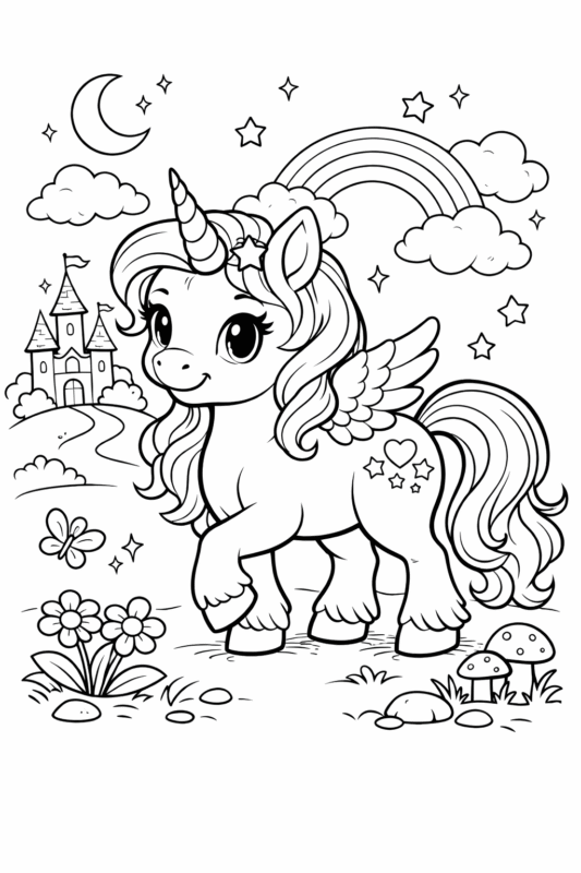 Desenho de unicórnio para colorir