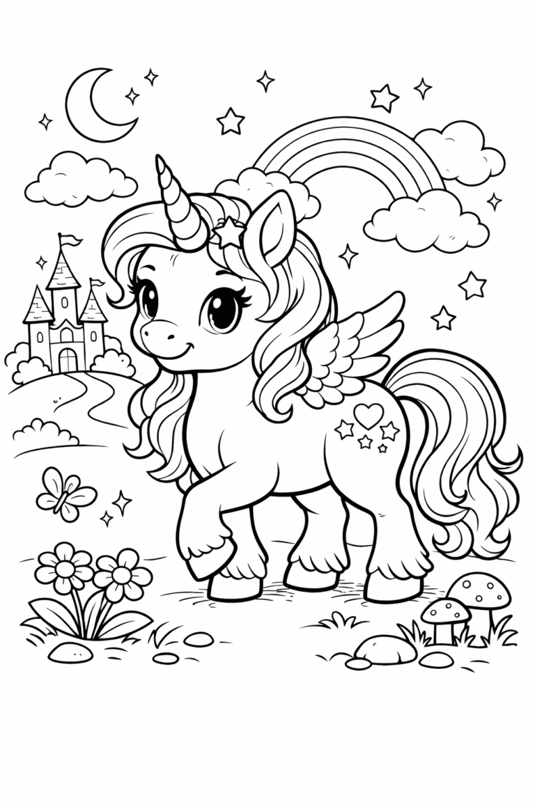 Desenho de unicórnio para colorir