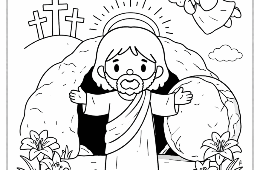 desenho religioso de Páscoa para colorir