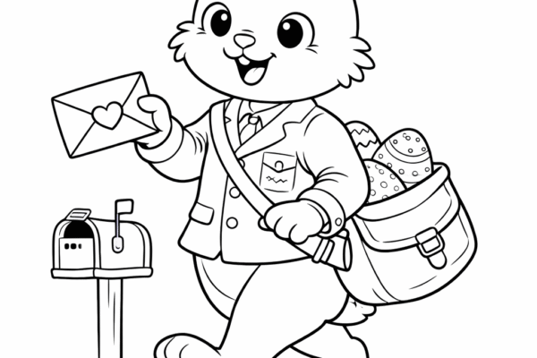 desenho de coelhinho da páscoa aviador distribuindo ovos para colorir