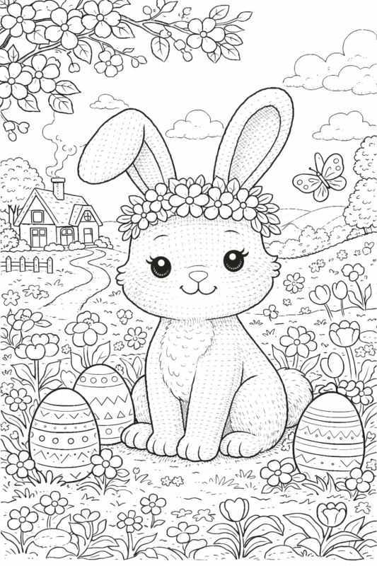Desenho de coelhinha da páscoa para colorir e imprimir