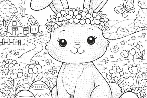 Desenho de coelhinha da páscoa para colorir e imprimir