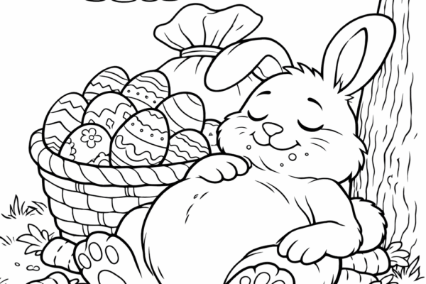 Desenho de coelho da Páscoa para colorir