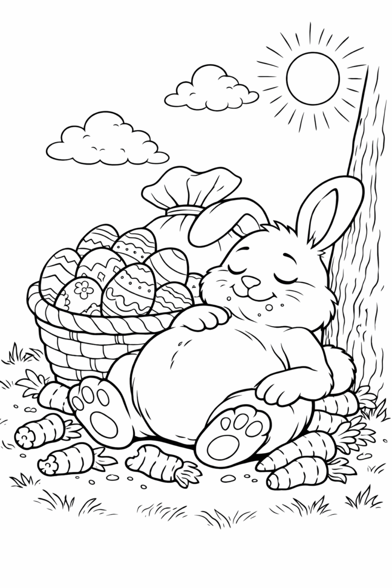 Desenho de coelho da Páscoa para colorir