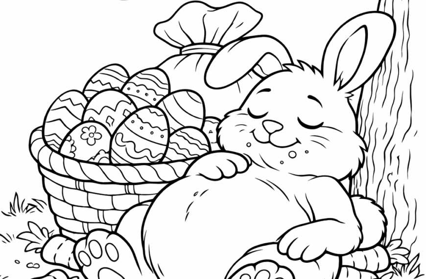 Desenho de coelho da Páscoa para colorir
