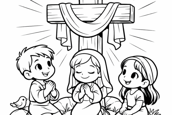 desenho de páscoa religioso para colorir