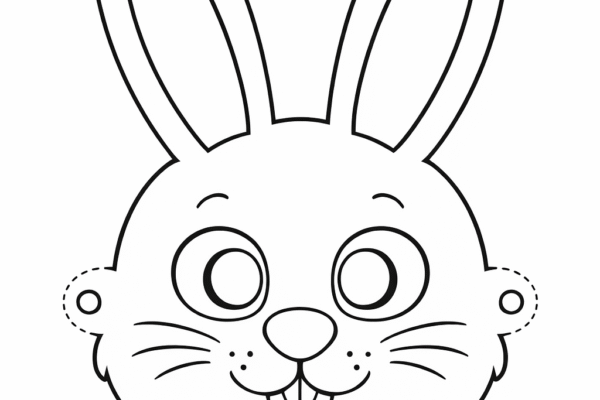 máscara de coelhinho da Páscoa para imprimir