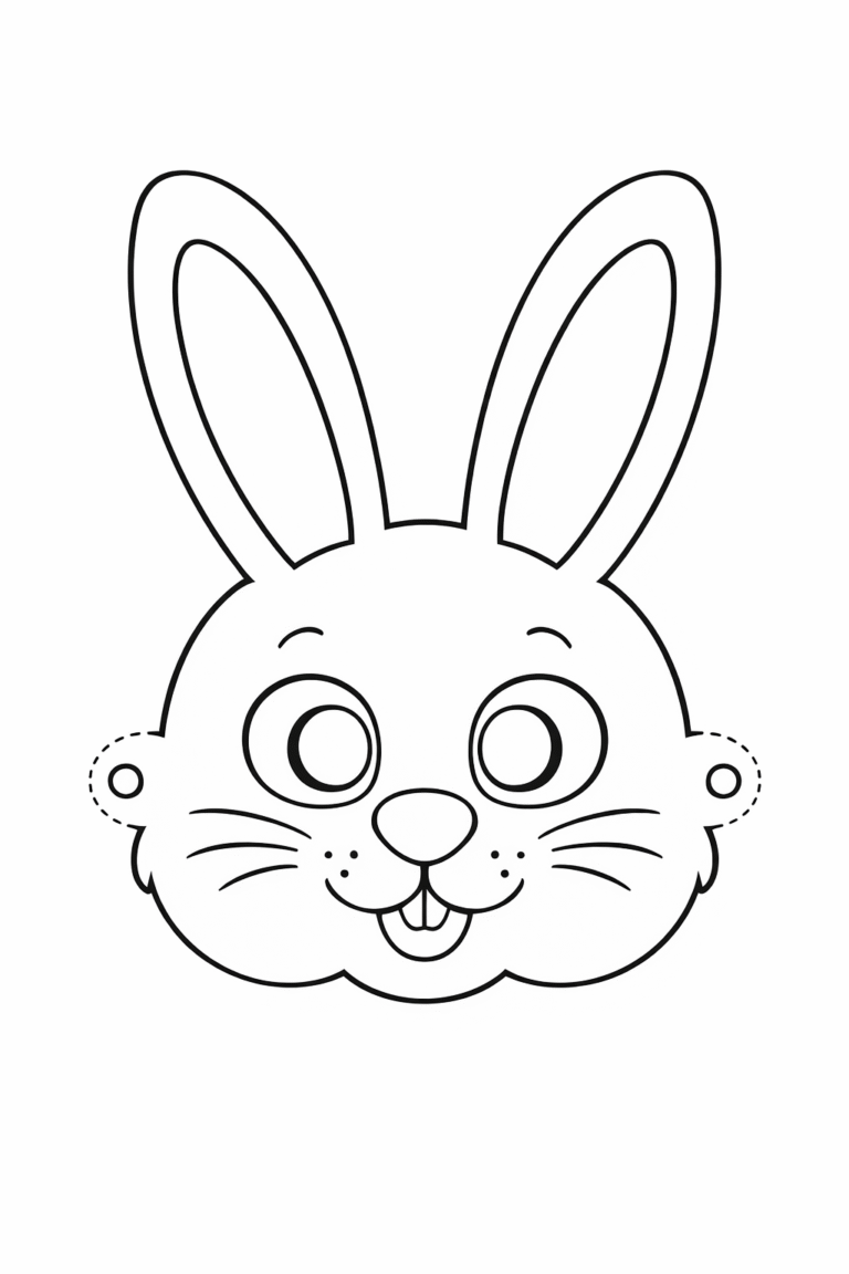 máscara de coelhinho da Páscoa para imprimir