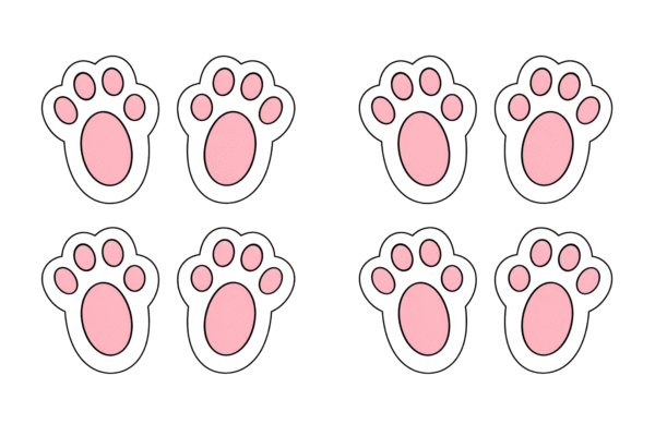 pegadas de coelho para imprimir e recortar