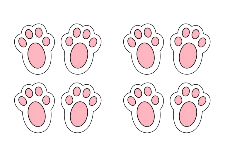 pegadas de coelho para imprimir e recortar